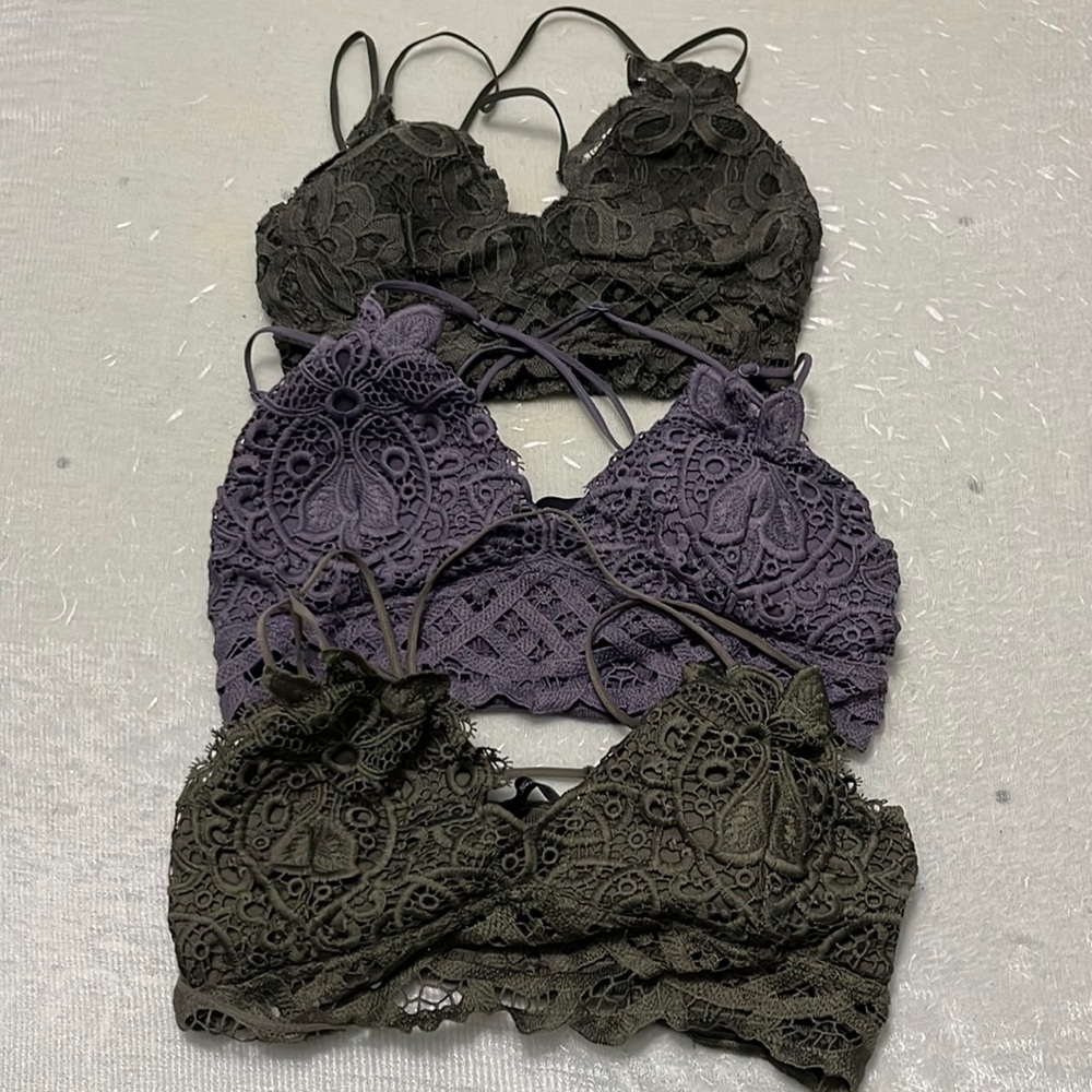 3 Anna Grace bralettes